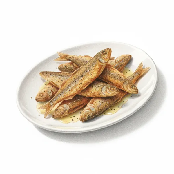 Peixes vendace fritos